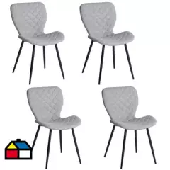 SIN MARCA - Set de 4 sillas 55x52x83 cm