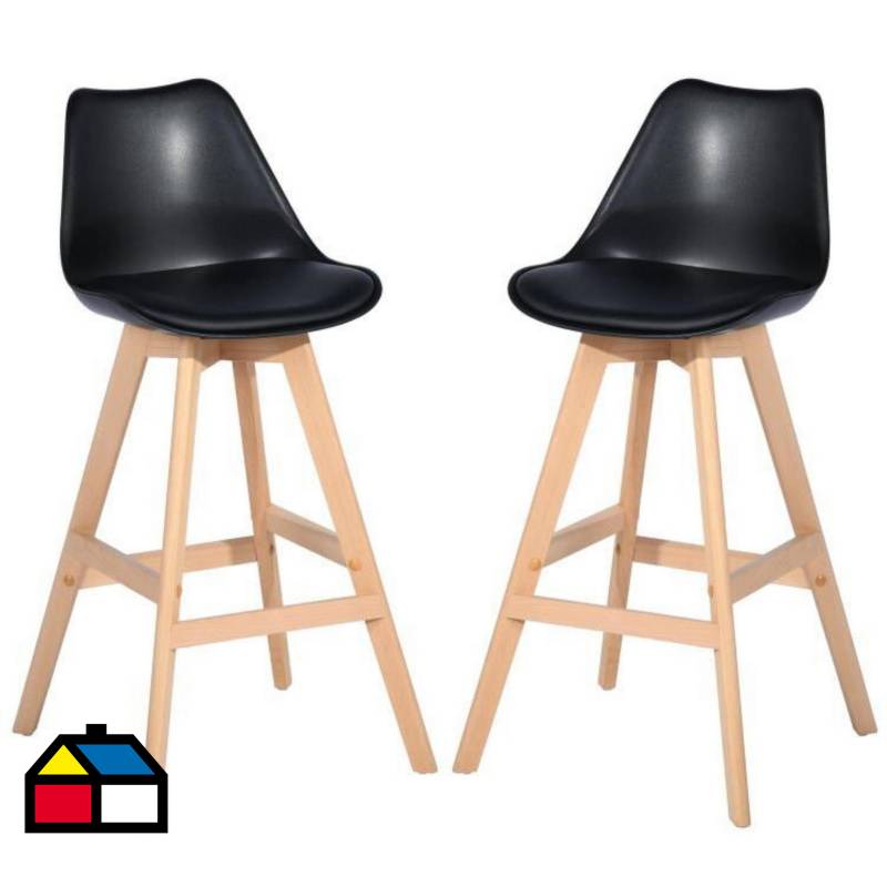 SIN MARCA - Set de 2 sillas negras