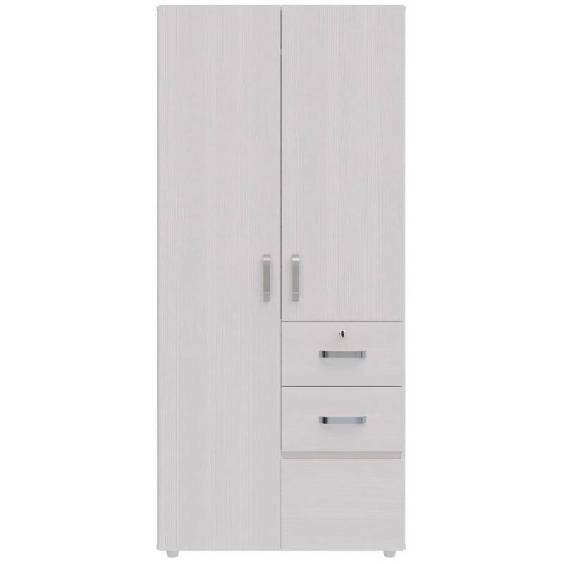 JUST HOME COLLECTION - Closet 2 puertas y 2 cajones zapatero blanco 90x50x200 cm.
