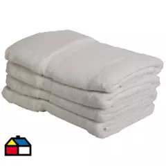 HOMY - Set 4 toallas 90x150 cm blanco