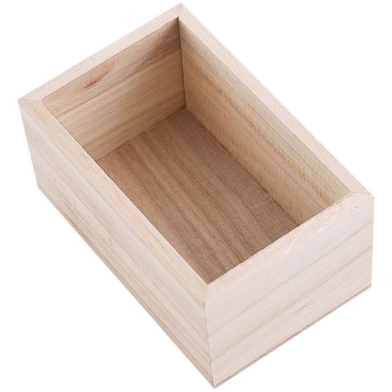 Caja de madera ranurada con tapa