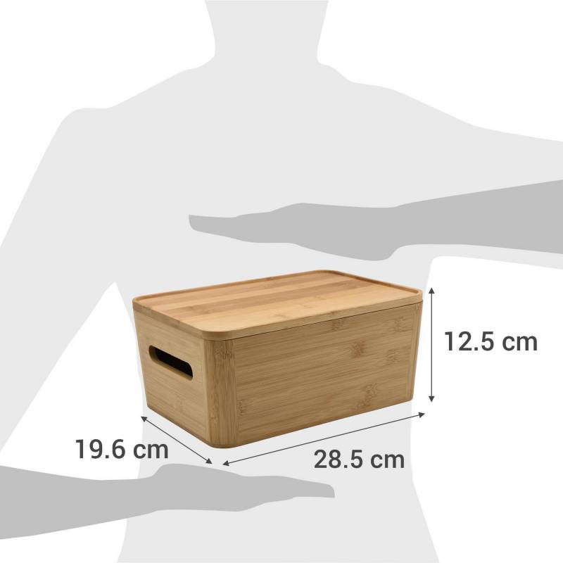 Caja bambu con tapa 20x28,5x12,5 cm