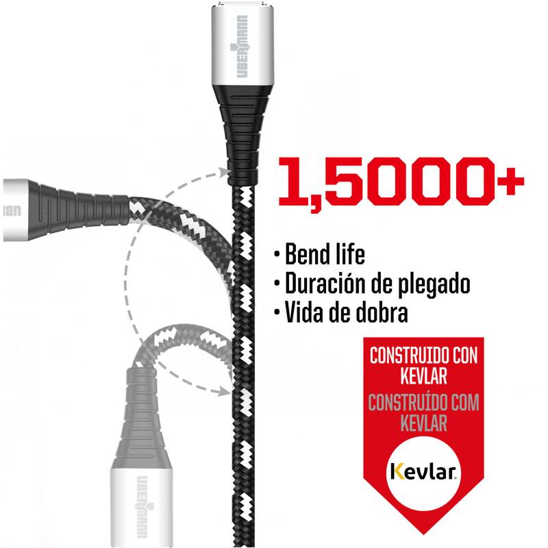 CABLE TIPO C A TIPO C 2MTS BLANCO MARCA AON