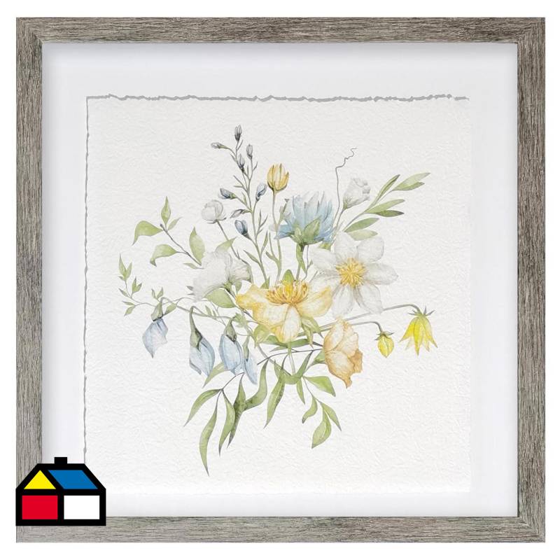 HOMY - Cuadro Flower yellow 50x50 cm