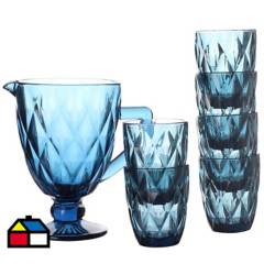 JUST HOME COLLECTION - Set 7 vasos diamante azul.