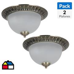 JUST HOME COLLECTION - Pack 2 plafones clasico 2 luces E27