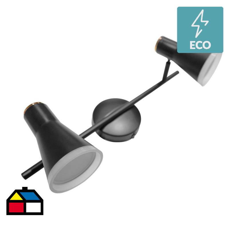 JUST HOME COLLECTION - Barra Led pipa 2 luces negro.