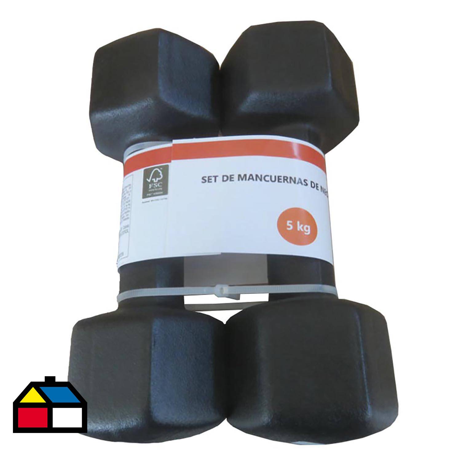 Mancuernas de goma hexagonales 10 kg — Bodytone
