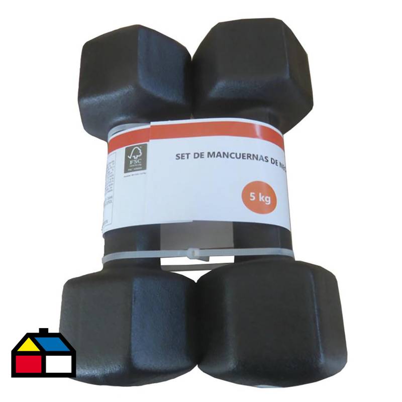 Mancuernas de goma hexagonales 3 kg — Bodytone