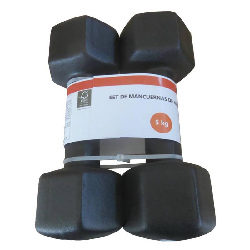 Mancuernas de goma hexagonales 30 kg — Bodytone