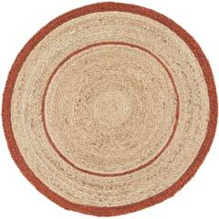 JUST HOME COLLECTION - Alfombra sombrero natural 120 cm rojo