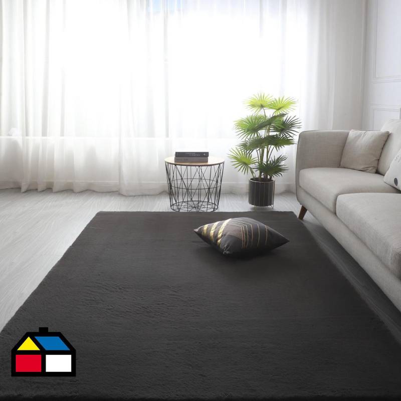 JUST HOME COLLECTION - Alfombra lop 133x190 cm gris oscuro.