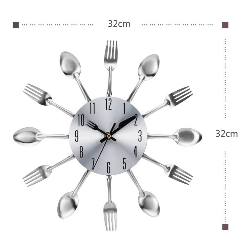 Reloj cocina utensilios 20 cm