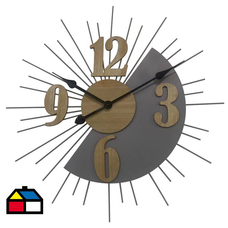 Reloj pared 60 cm. Medidas: 60 cm x 3,5 cm x 60 cm Material: Metal Peso  neto: 1.100 grs. — Decosola