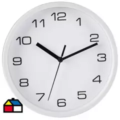 JUST HOME COLLECTION - Reloj pared básico 20 cm blanco