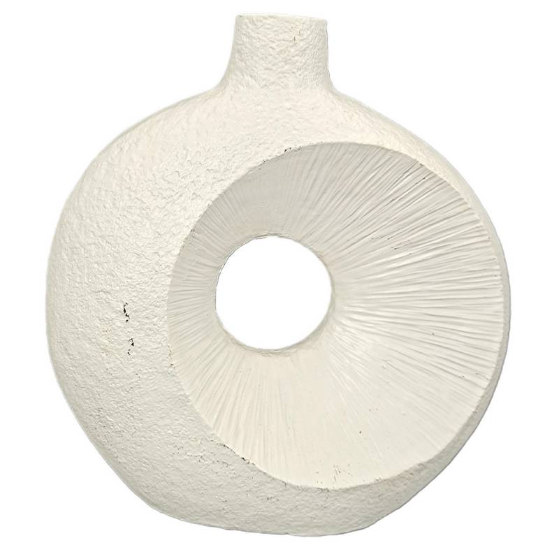 HOMY - Florero circular blanco 19 cm