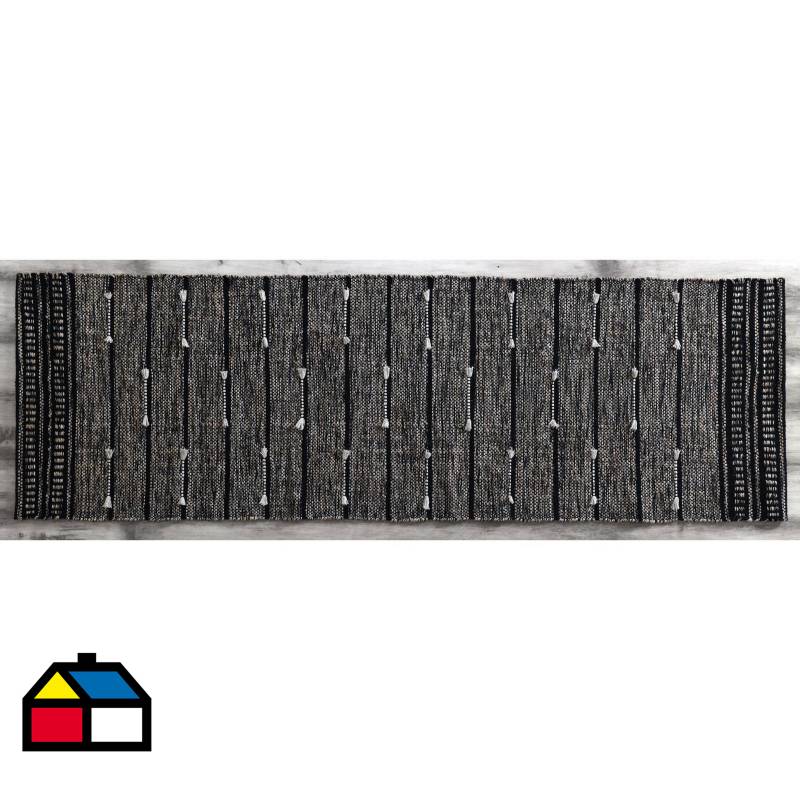 JUST HOME COLLECTION - Alfombra bazar algodón 60x200 cm negro natural