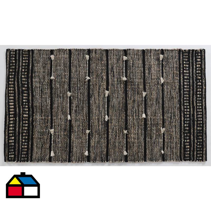 JUST HOME COLLECTION - Alfombra bazar algodón 60x110 cm negro natural