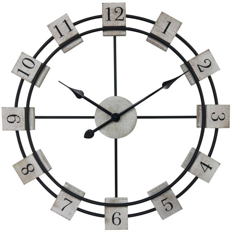 HOMY - Reloj de pared blanco y negro 60 cm.