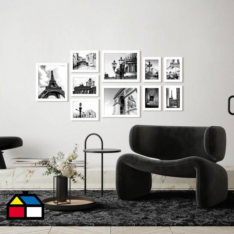 HOMY - Set marco de fotos 10 piezas blanco