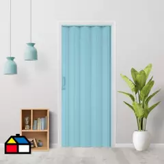 HOGGAN - Puerta plegable PVC modelo Milano 90x200 cm color azul