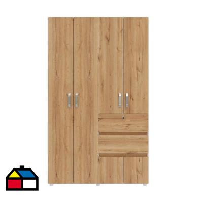 Closet 4 puertas 2 cajones con zapatero 120x50x200 cm