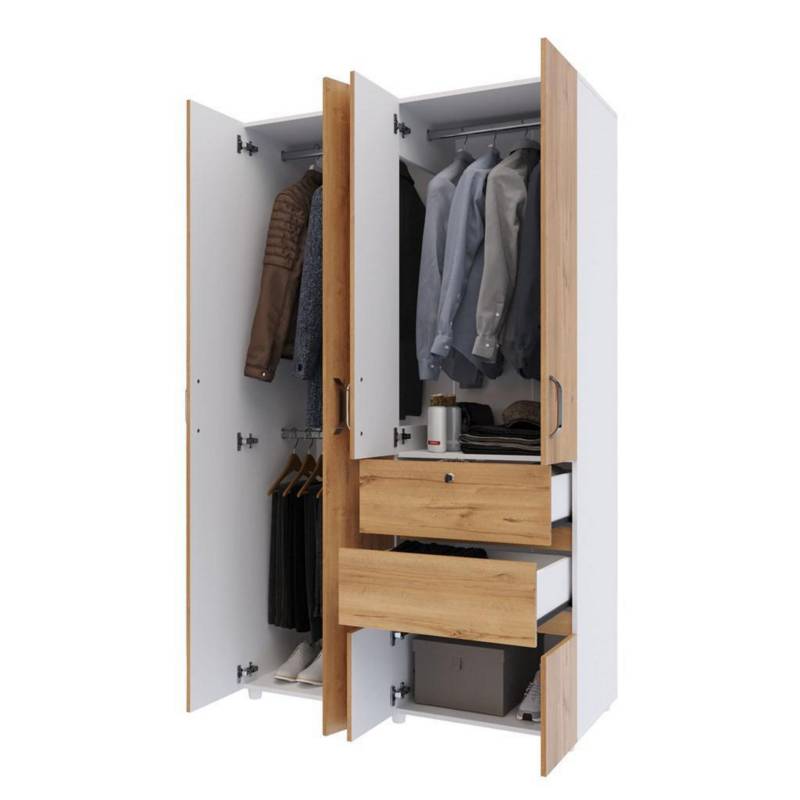 Closet 4 puertas 2 cajones con zapatero 120x50x200 cm