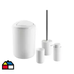 JUST HOME COLLECTION - Set de baño 4 piezas blanco