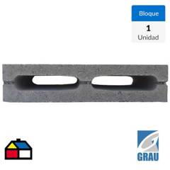 GRAU - 90x190x390 mm Bloque Cemento Liso Gris