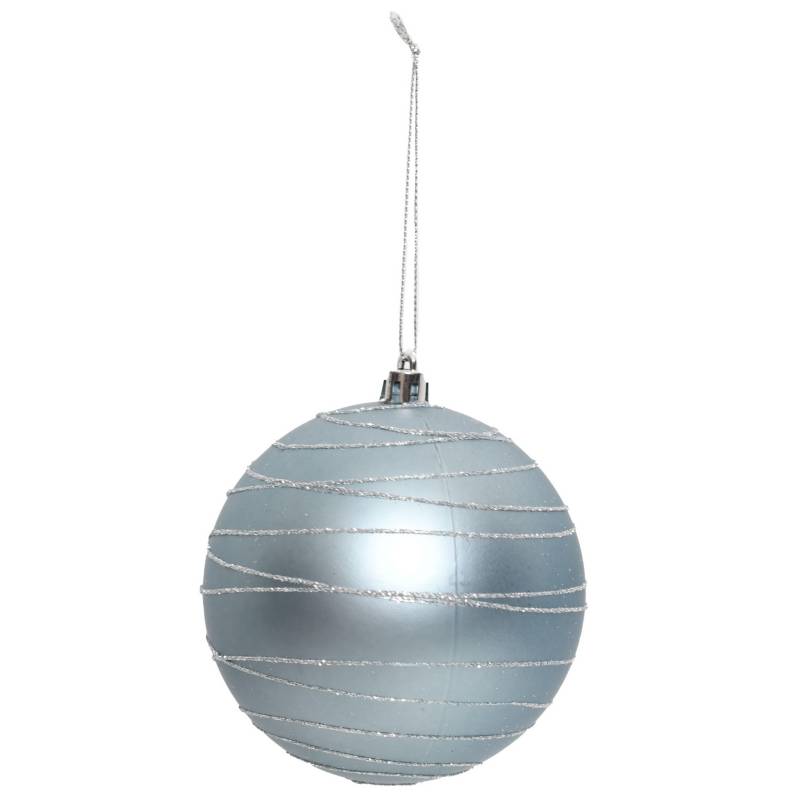 DEAR SANTA - Esfera 10 cm plateada blue magic