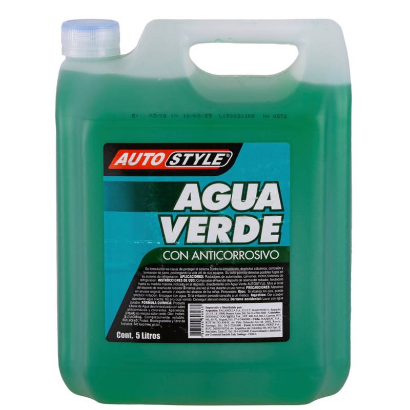 AUTOSTYLE - Agua verde 5 litros.