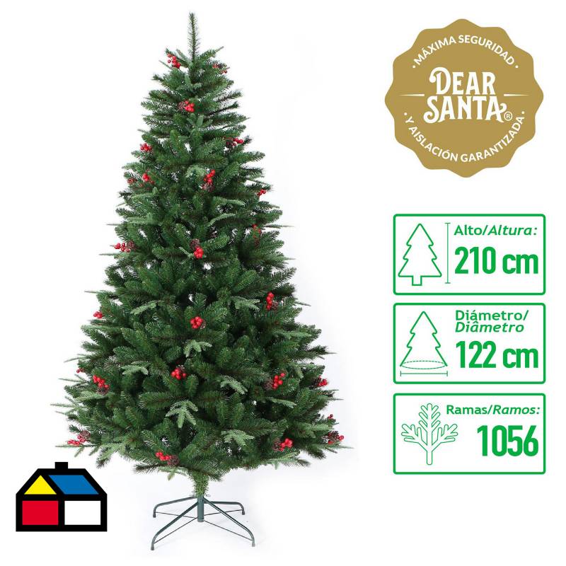 DEAR SANTA - Árbol de navidad berries/piña 1056 ramas 210 cm