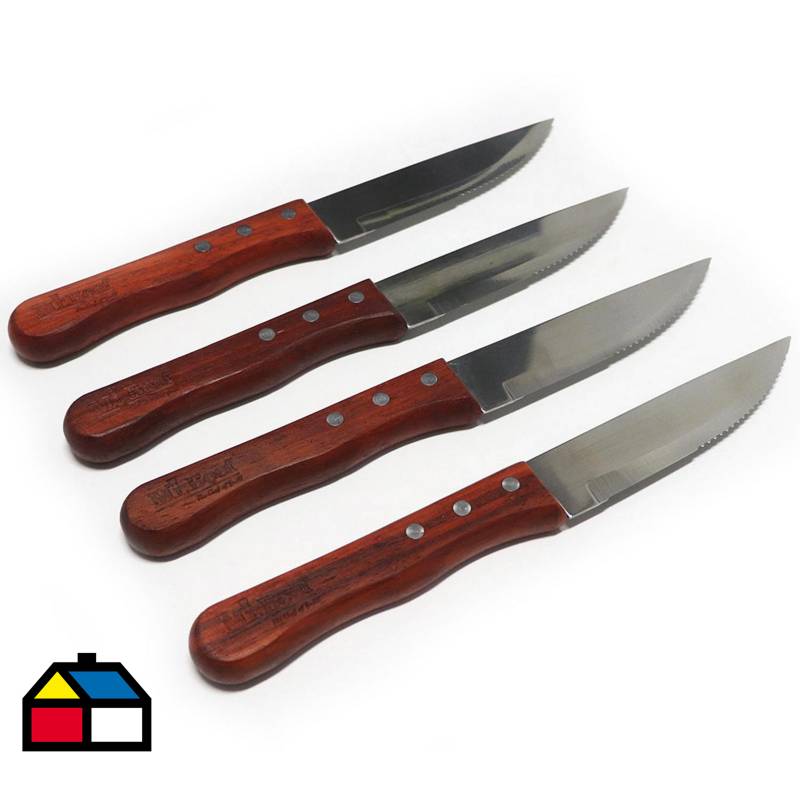MR BEEF - Set 4 cuchillos parrilleros