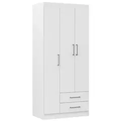 CASA BONITA - Closet 3 puertas 2 cajones blanco