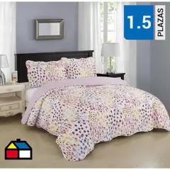 JUST HOME COLLECTION - Quilt teen acuarela girl 1,5 plazas