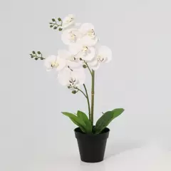 JUST HOME COLLECTION - Planta artificial orquidea blanca 48 cm