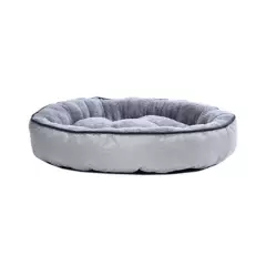 PETIZOOS - Cama para perros redonda 75x75cm color beige gris, talla L