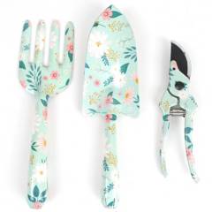 ERGO - Set jardinería: rastrillo de mano + pala de mano + tijera + guantes