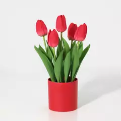 JUST HOME COLLECTION - Planta artificial tulipan rojo 38 cm