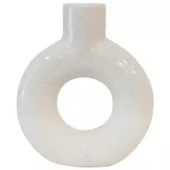 JUST HOME COLLECTION - Florero cerámica blanco 15 cm