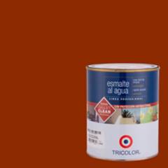 TRICOLOR - Esmalte al agua satinado rojo colonial 1/4 gl