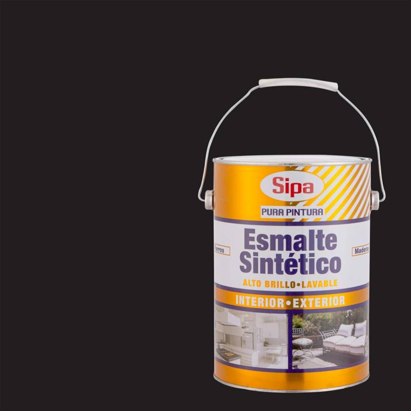SIPA - Esmalte sintético brillante 1 gl negro
