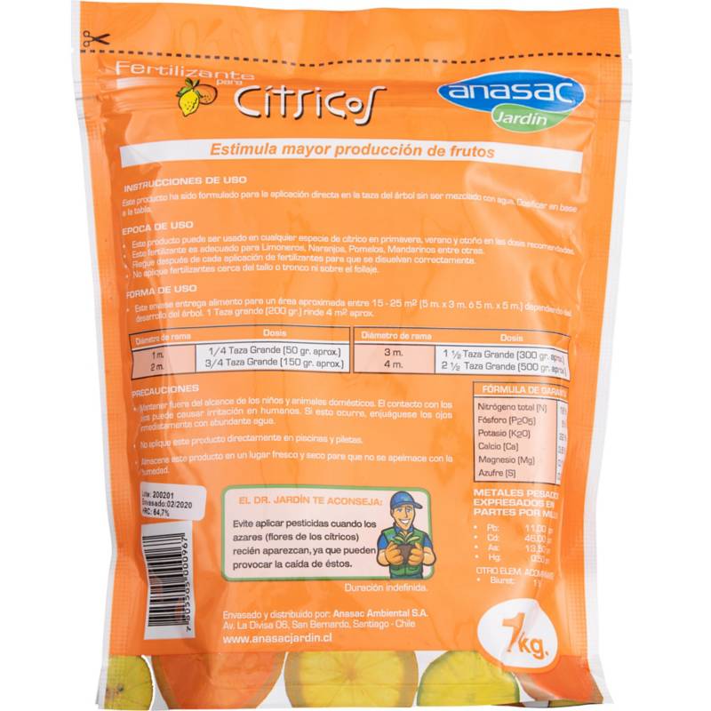 Fertilizante para Cítricos 1 kg bolsa | Sodimac Chile