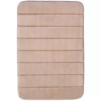 Tapete de baño Foam rayas beige 40x60 cm