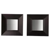 Set 2 espejos decorativos café 37x37 cm