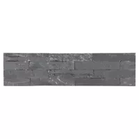 Piso cerámico piedra mosaico negro 60x15 cm