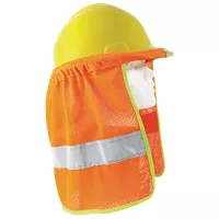 Cubrenuca para casco naranja c/reflejante gris 2"