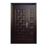 Puerta seguridad Luxury chocolate c/fijo izquierda 130 x 200 cm