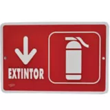Señal "extintor" placa rígida autoadherible 22.8 x 15. 2 cm