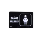 Señal "baños mujeres" placa rígida autoadherible 22.8 x 15.2 cm